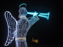 Metalowy anioł ze światłami - ozdoba Świąteczna